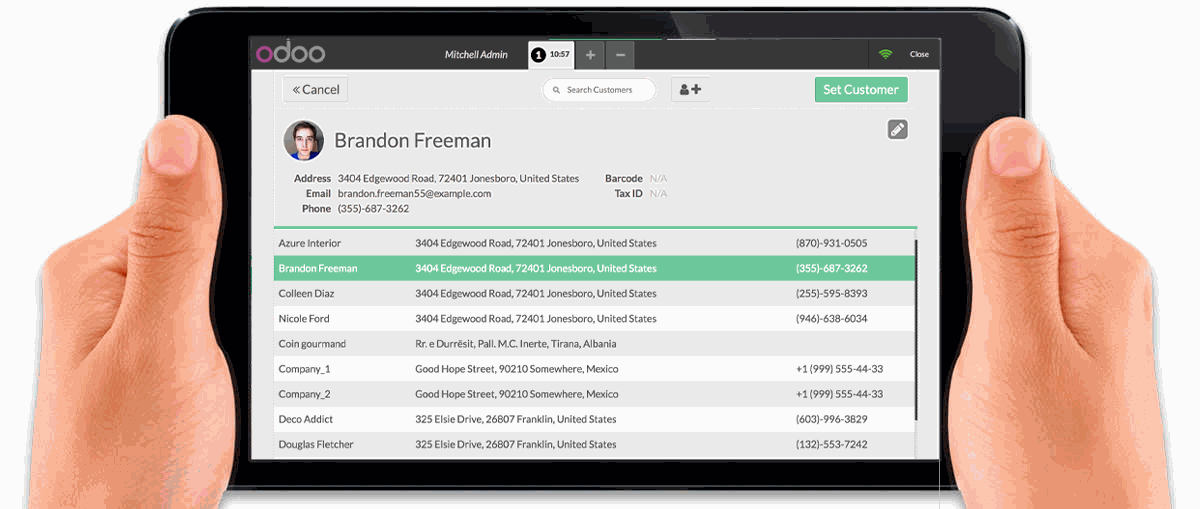 POS-Customer-Device Customer information view in odoo pos module