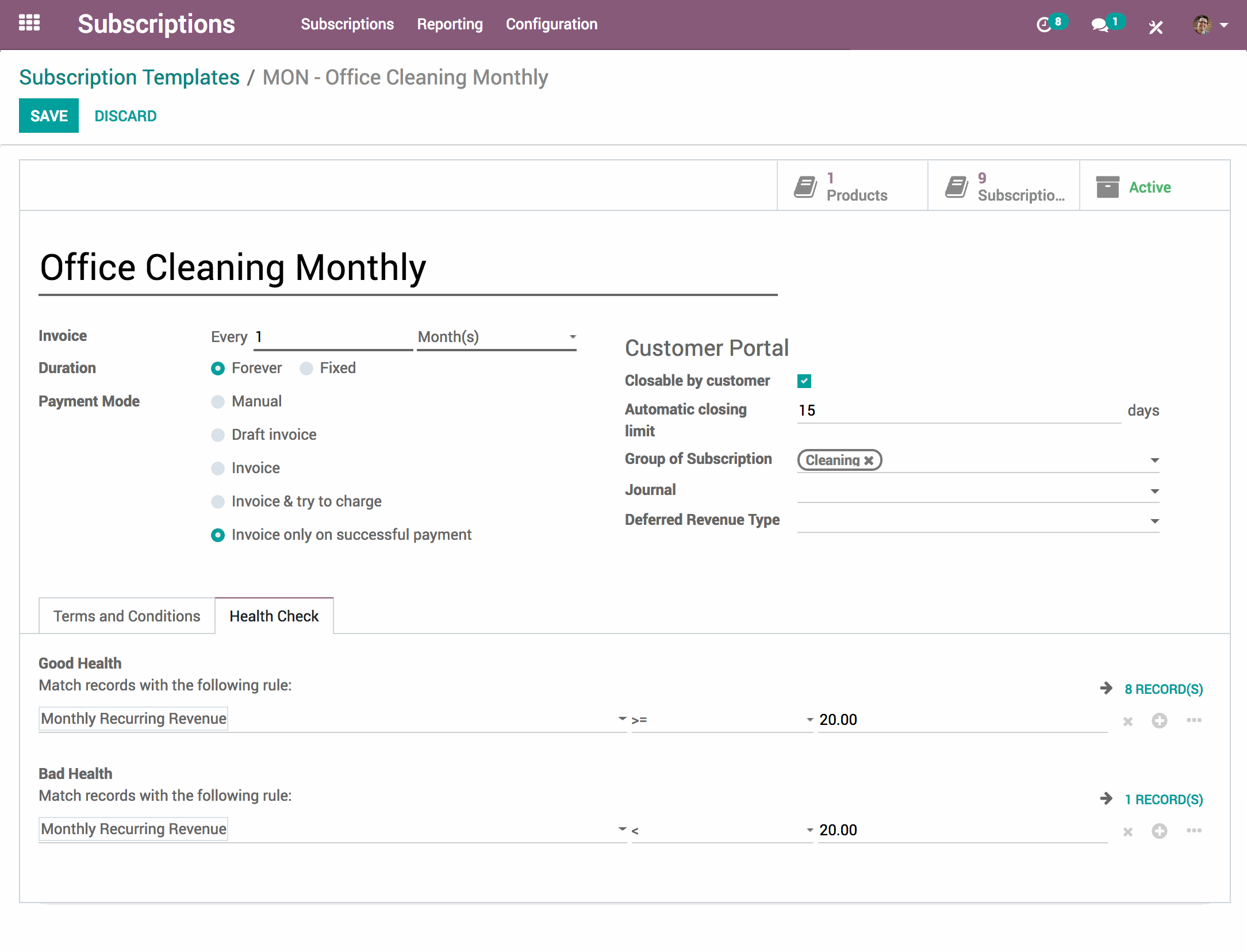 odoo subscription module template - odoo integration services in UAE 