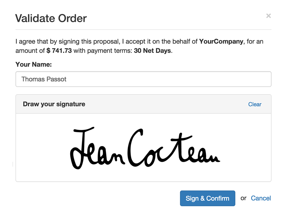 odoo esignature - Odoo sales